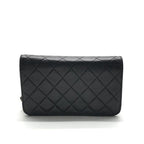Chanel CC Logo Mini Quilted Chain Shoulder Bag Black Push Lock Lambskin — view 2