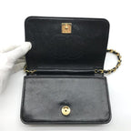 Chanel CC Logo Mini Quilted Chain Shoulder Bag Black Push Lock Lambskin — view 7