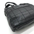 Chanel Choco Bar Leather Boston Hand Bag Shoulder Black Silver Bag — view 6