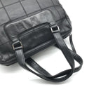 Chanel Choco Bar Leather Boston Hand Bag Shoulder Black Silver Bag — view 7