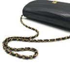 Chanel CC Logo Half Moon Turnlock Leather Chain Shoulder Bag Black — view 6
