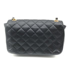 Chanel CC Logo Mini Quilted Turnlock Leather Chain Shoulder Bag Black — view 3