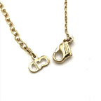 Dior CD Heart Stone Crystal Chain Neck Gold Necklace — view 6