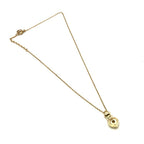 Dior CD Heart Stone Crystal Chain Neck Gold Necklace — view 4
