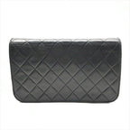 Chanel CC Logo Quilted Push Lock Lambskin Leather Chain Shoulder Bag Black — view 3