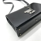 Gucci Shoulder Bag Crossbody Leather Black Metal Plate Simple — view 6
