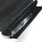 Gucci Shoulder Bag Crossbody Leather Black Metal Plate Simple — view 8