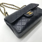 Chanel CC Logo Quilted 23 Double Flap Chain Shoulder Navy Bag — view 5
