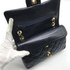 Chanel CC Logo Quilted 23 Double Flap Chain Shoulder Navy Bag — view 7
