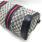 Gucci GG Canvas Leather Sherry Hand Boston Bag Navy — view 6