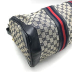 Gucci GG Canvas Leather Sherry Hand Boston Bag Navy — view 5