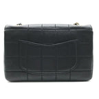 Chanel CC Logo Choco Bar Turnlock Leather Chain Shoulder Bag Black — view 3