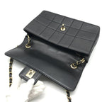 Chanel CC Logo Choco Bar Turnlock Leather Chain Shoulder Bag Black — view 8