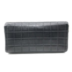 Chanel CC Logo Choco Bar Bicolor Turnlock Leather Chain Shoulder Bag Black — view 2