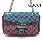 Gucci GG Marmont Chain Shoulder Bag Multicolor Jacquard Canvas