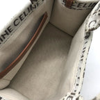 Celine Triomphe Logo Small Cabas Thais Textile 2-Way Bag Brown — view 8