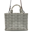 Celine Triomphe Logo Small Cabas Thais Textile 2-Way Bag Brown — view 3