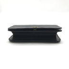 Chanel CC Logo Quilted Chain Shoulder Bag Push Lock Lambskin Black — view 3
