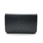 Chanel CC Logo Quilted Chain Shoulder Bag Push Lock Lambskin Black — view 2