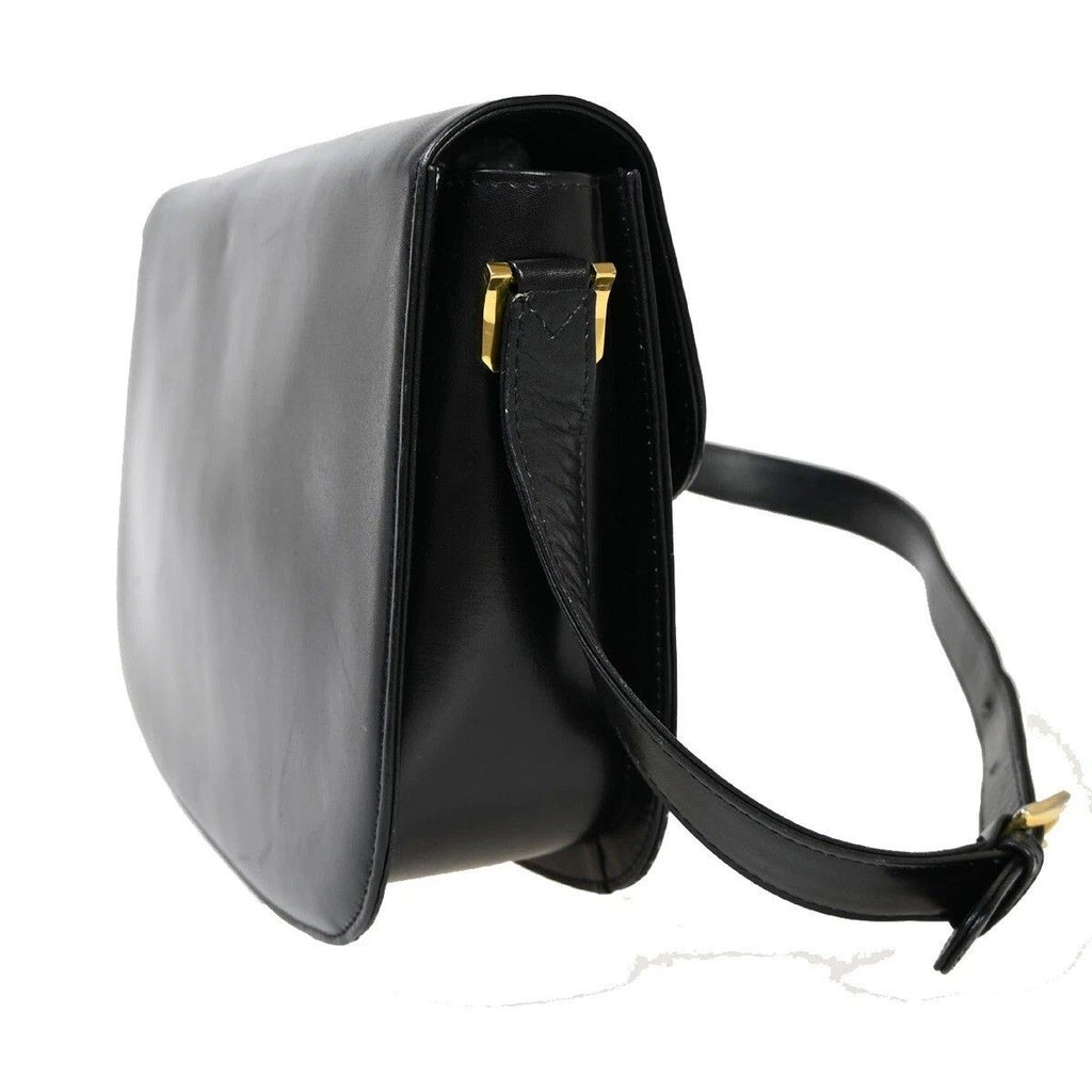 Celine Carriage Shoulder Bag Black Gold Leather — view 2