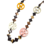 Hermes Necklace Ava Dark Brown Khaki Multi — view 3
