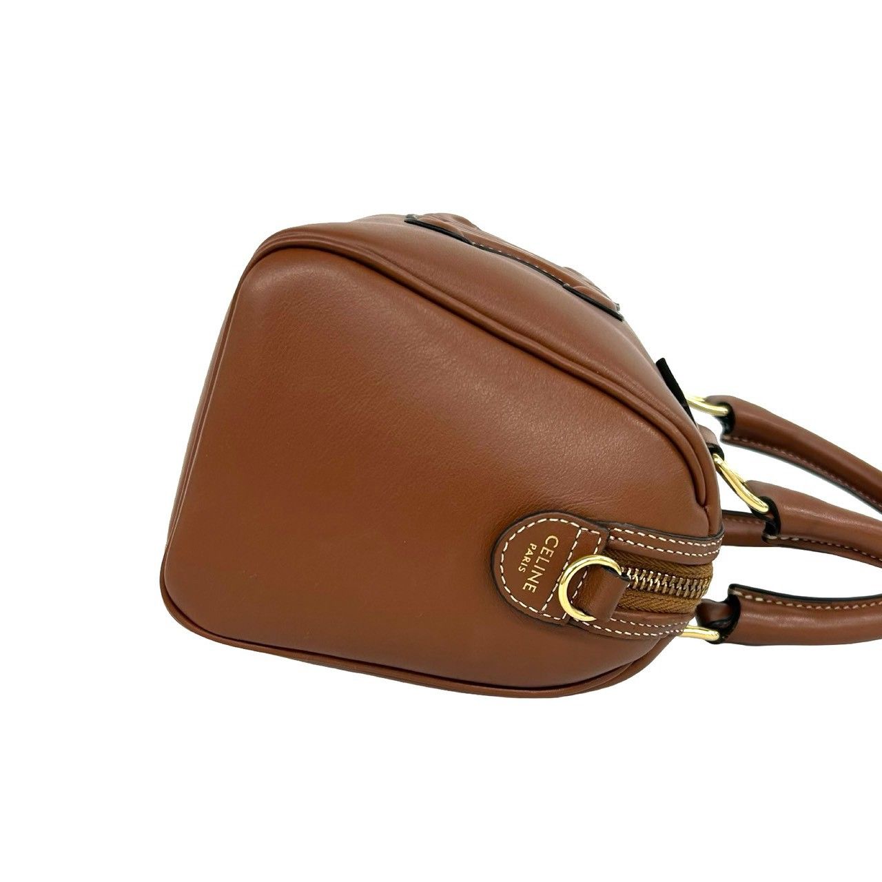 Celine Cuir Triomphe Leather 2-Way Mini Boston Bag Brown — view 6