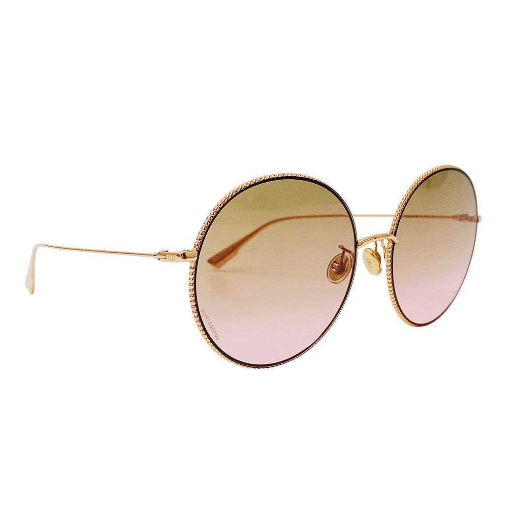 Dior Sunglasses Metal Society Pink Gold Round Shape Gradient Lens UV Cut Eyewear — view 2