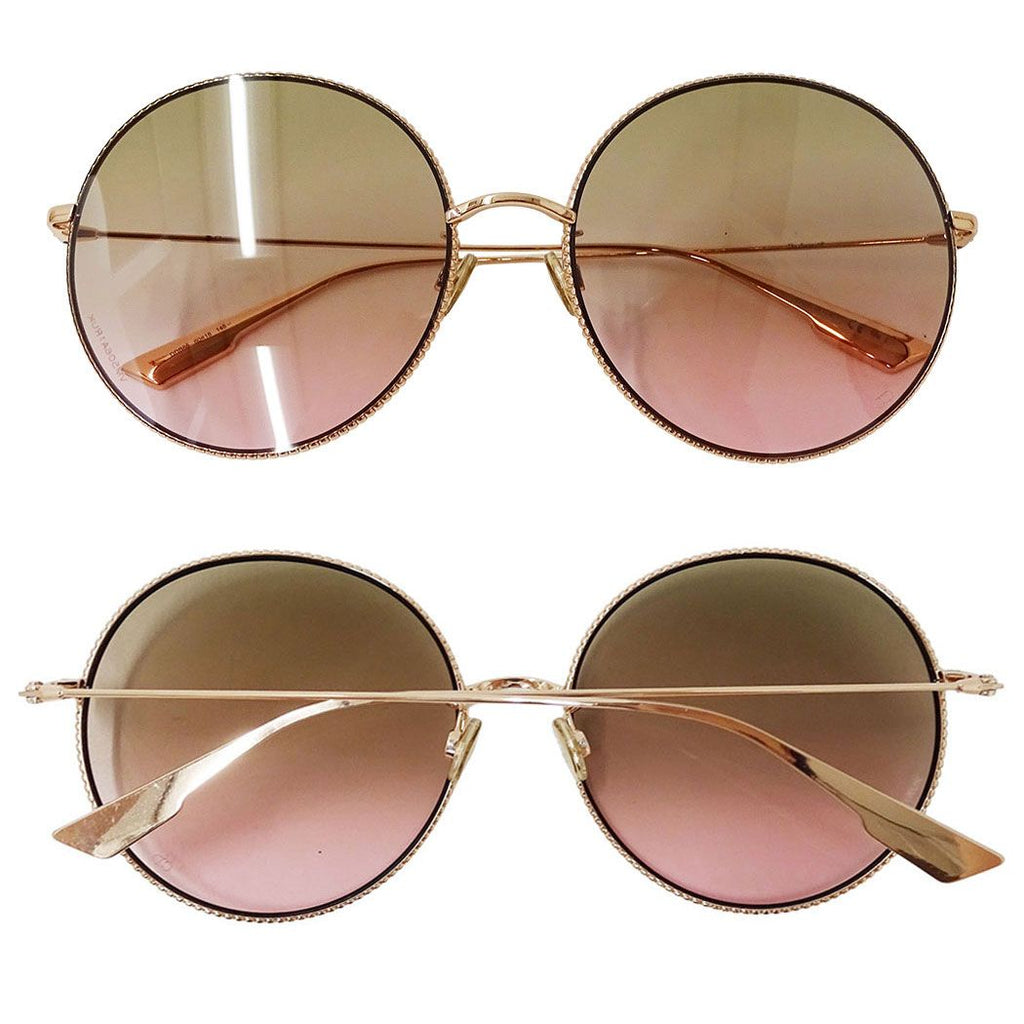 Dior Sunglasses Metal Society Pink Gold Round Shape Gradient Lens UV Cut Eyewear — view 4