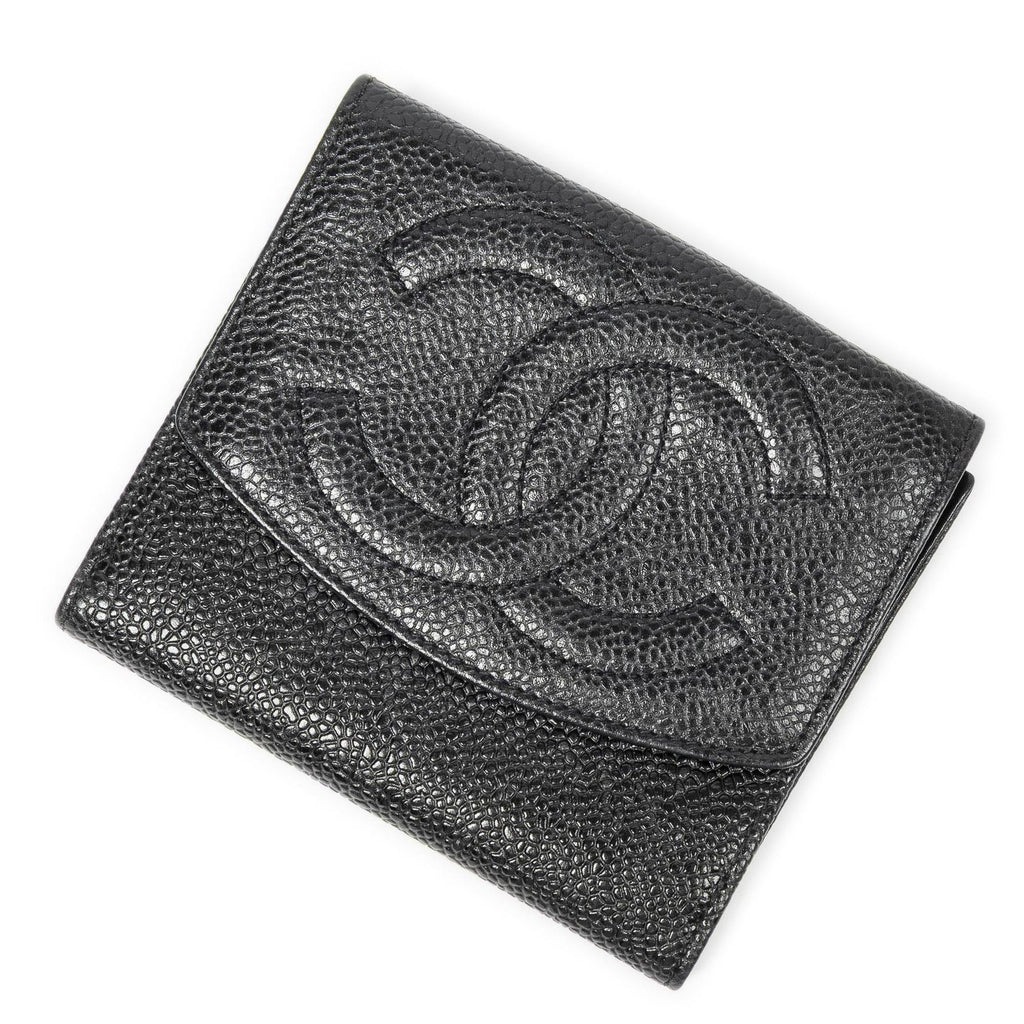 Chanel Timeless Bifold Wallet Black Caviar Leather