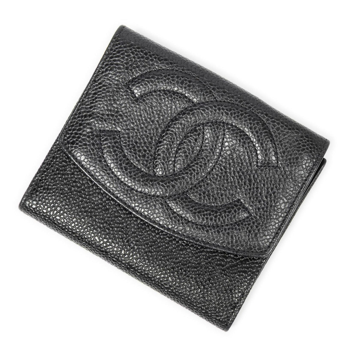 Chanel Timeless Bifold Wallet Black Caviar Leather