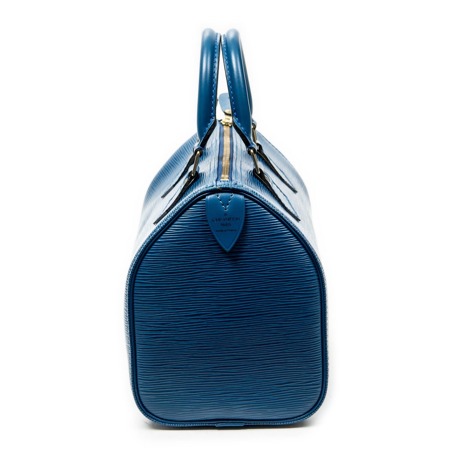 Louis Vuitton Speedy Blue Epi Handbag — view 4
