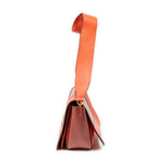 Celine Medium Frame Cross Belt Bag Orange Burgundy Calfskin Leather — view 3