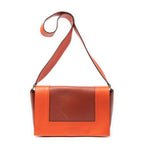 Celine Medium Frame Cross Belt Bag Orange Burgundy Calfskin Leather