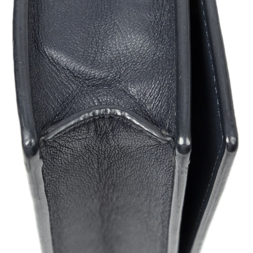 Celine Frame Evening Chain Clutch Navy Beige Calfskin Leather — view 8