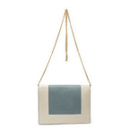 Celine Frame Evening Chain Clutch Beige Gray Calfskin Leather — view 5