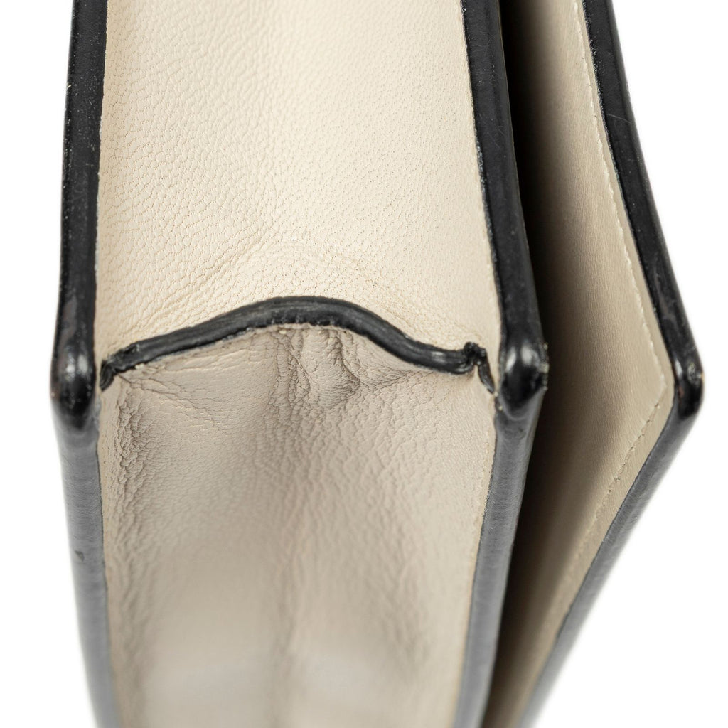 Celine Frame Evening Chain Clutch Beige Gray Calfskin Leather — view 8