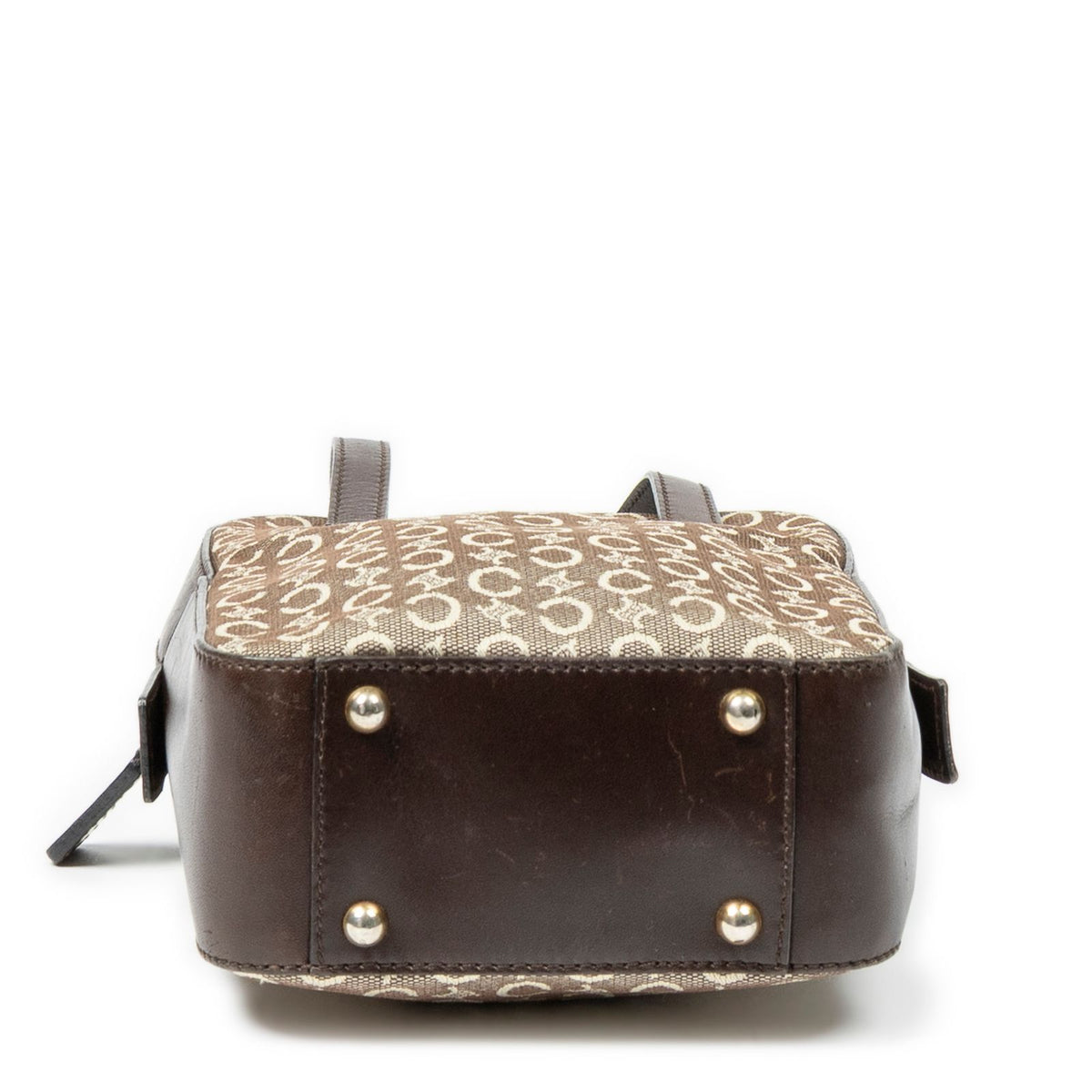 Celine Vintage Mini Handbag Beige Brown C Macadam Canvas — view 6