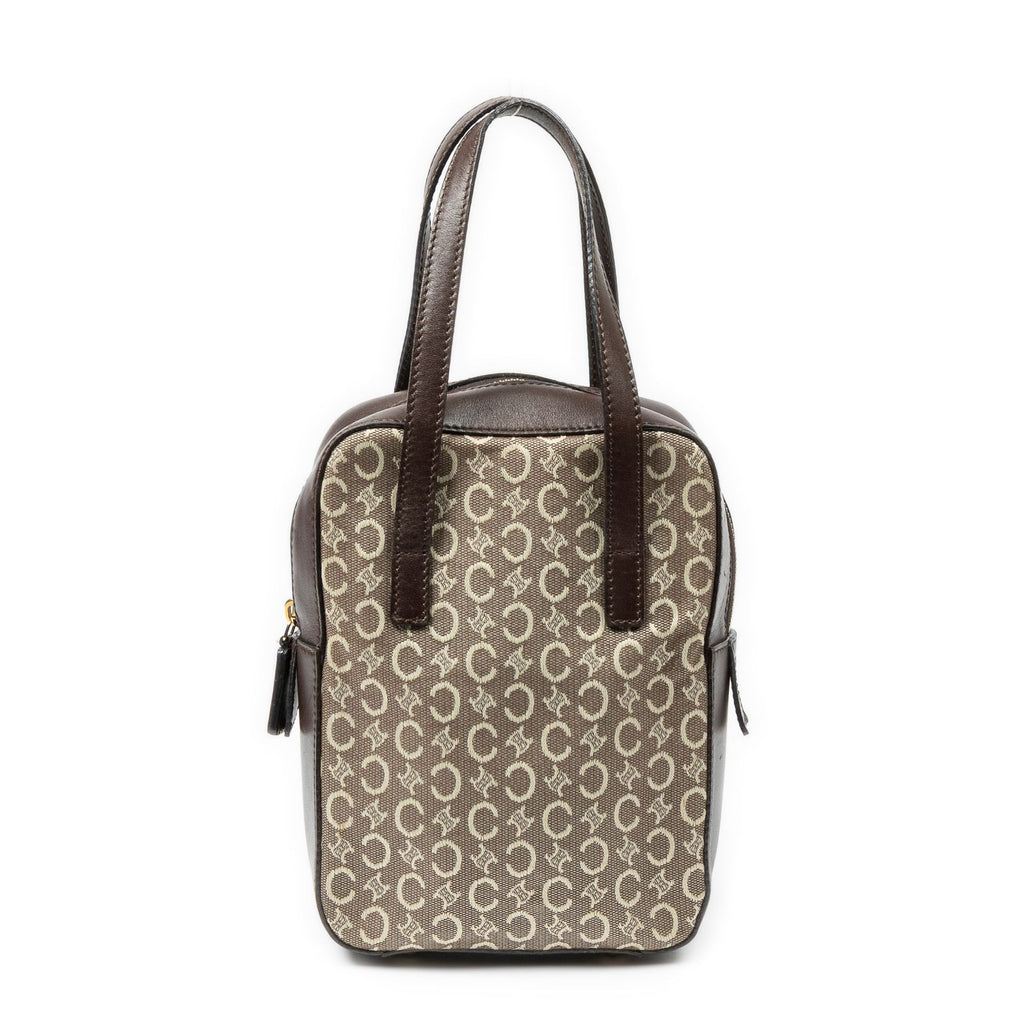 Celine Vintage Mini Handbag Beige Brown C Macadam Canvas