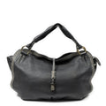 Celine Large Bitter Sweet Black Gray Leather Shoulder Bag