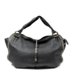 Celine Large Bitter Sweet Black Gray Leather Shoulder Bag
