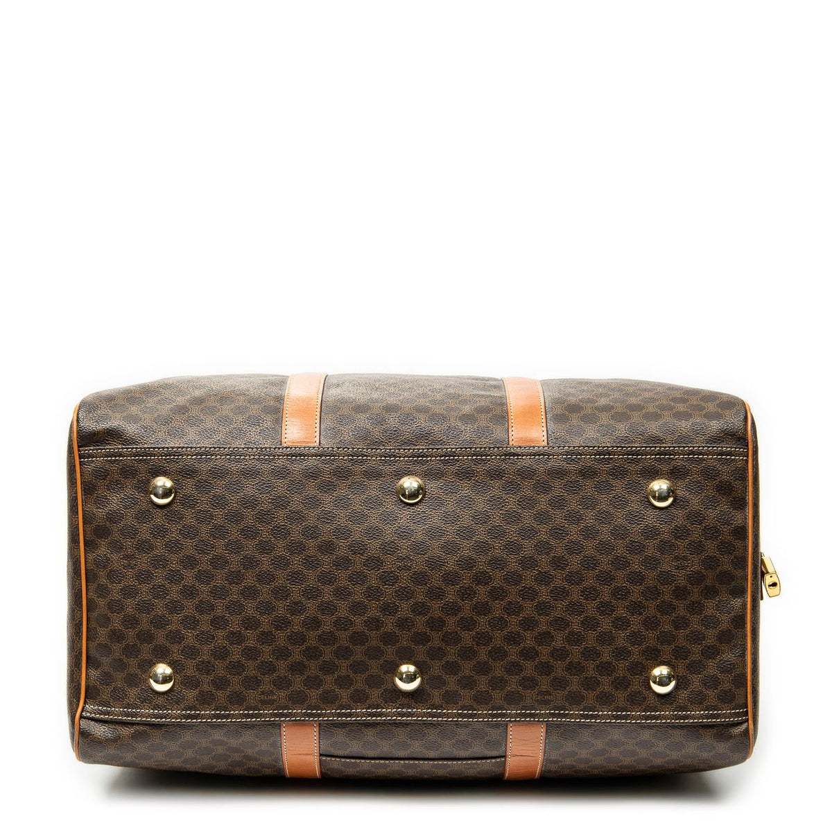 Celine Medium Travel Boston Brown Macadam Canvas Handbag — view 6