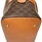 Celine Vintage Dome Top Handle Brown Macadam Canvas Handbag — view 7
