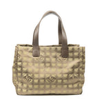 Chanel Travel Line Opening Tote Green Brown Nylon Canvas — view 5
