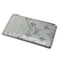 Louis Vuitton CC Logo Chain Card Case Silver Monogram Taigarama