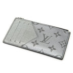 Louis Vuitton CC Logo Chain Card Case Silver Monogram Taigarama