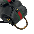 Gucci Vintage Sherry Line Bamboo Leather Backpack Black — view 4