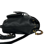 Gucci Vintage Sherry Line Bamboo Leather Backpack Black — view 6