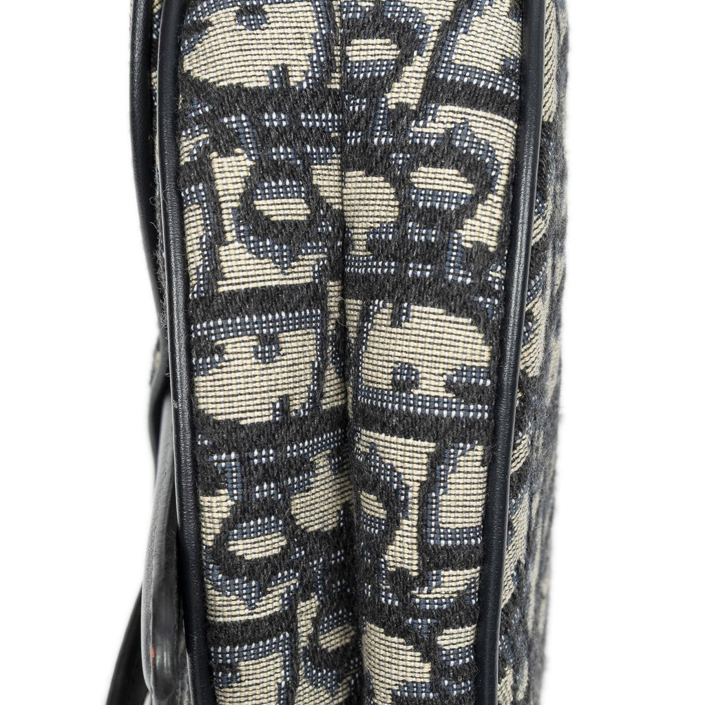 Dior New Saddle Bag Navy Beige Oblique Jacquard Canvas — view 7