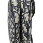 Dior New Saddle Bag Navy Beige Oblique Jacquard Canvas — view 8