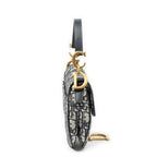 Dior New Saddle Bag Navy Beige Oblique Jacquard Canvas — view 4
